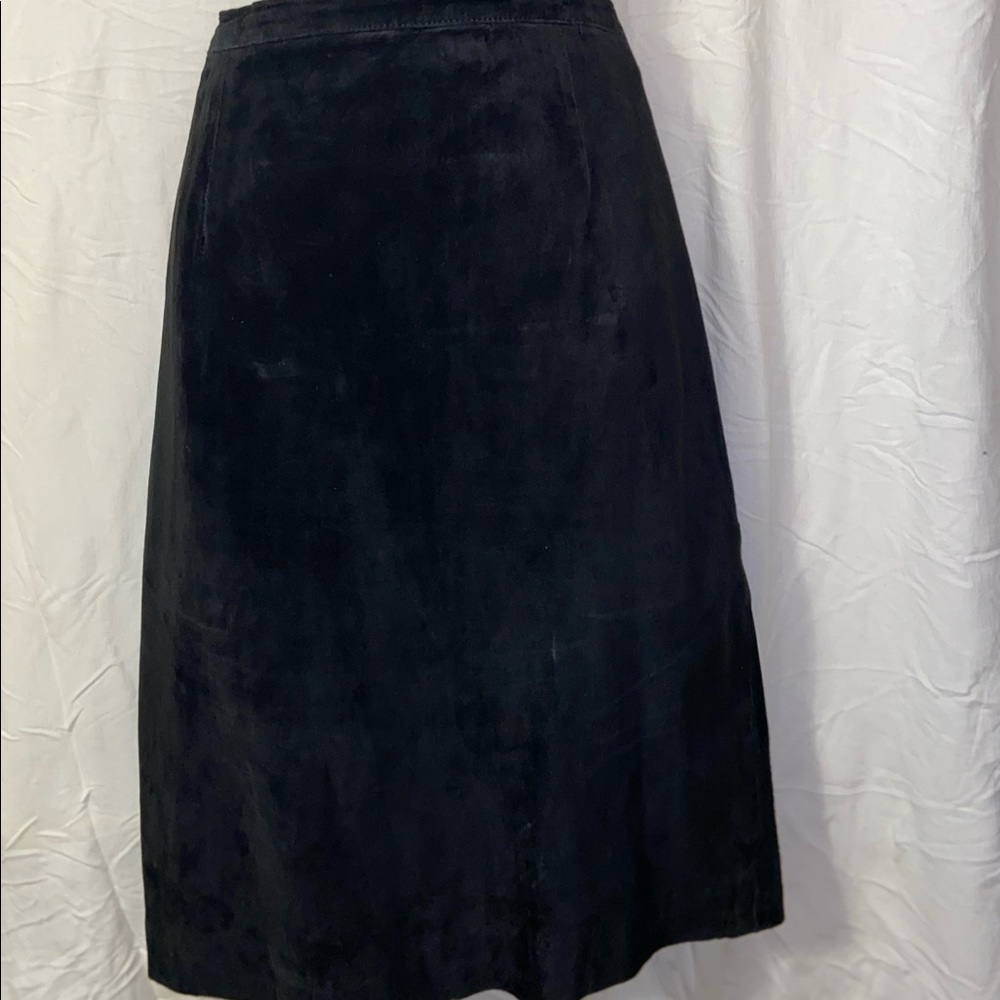Black Soft Suede Skirt